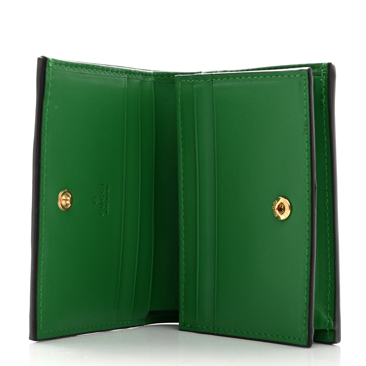 Gucci Calfskin GG Matelasse Card Case Wallet Spring Green 5 of 8