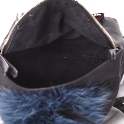 Fendi Nylon Vitello Fox Goat Fur Monster Eyes Mini Backpack Black Multicolor Sky 5 of 17