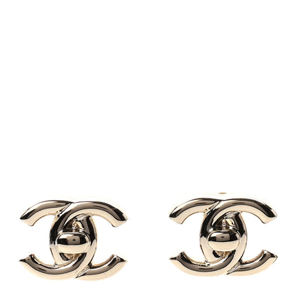 Chanel Metal CC Turnlock Earrings Gold 1 of 4