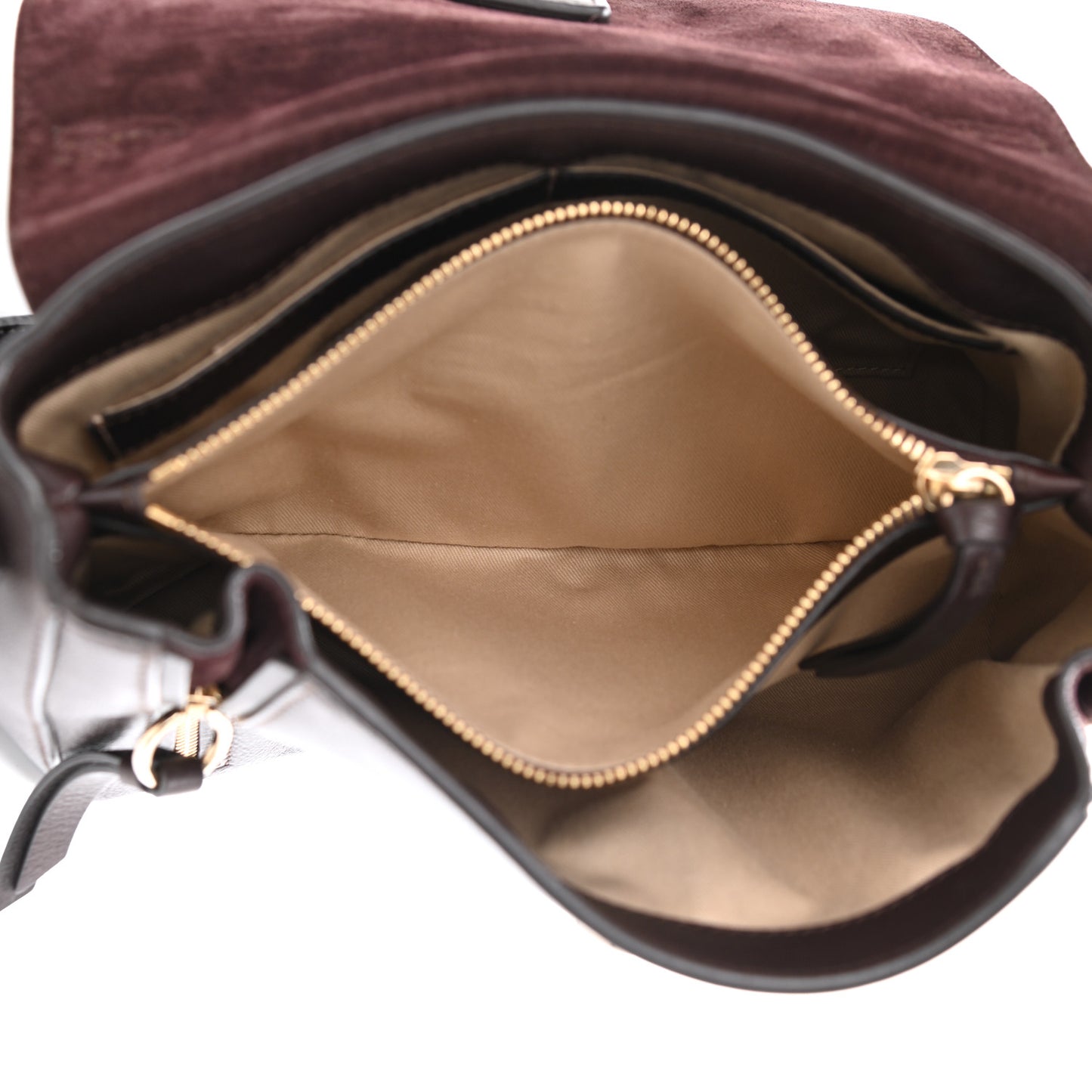Calfskin Small Faye Day Shoulder Bag Carbon Brown