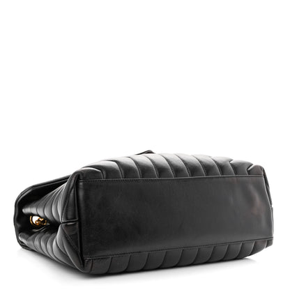 Saint Laurent Calfskin Y Quilted Monogram Medium Loulou Chain Satchel Black 4 of 11