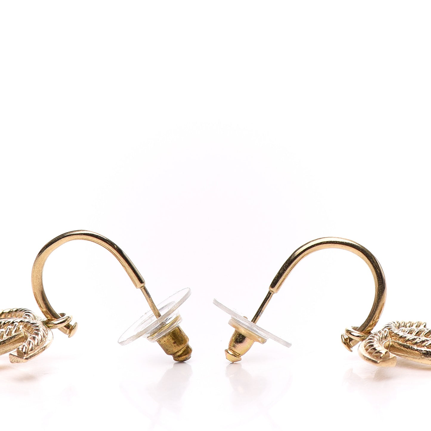 Twisted CC Hoop Drop Earring Gold