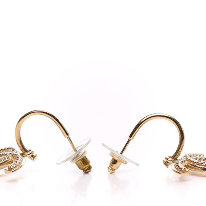 Chanel Twisted CC Hoop Drop Earring Gold 3 of 4