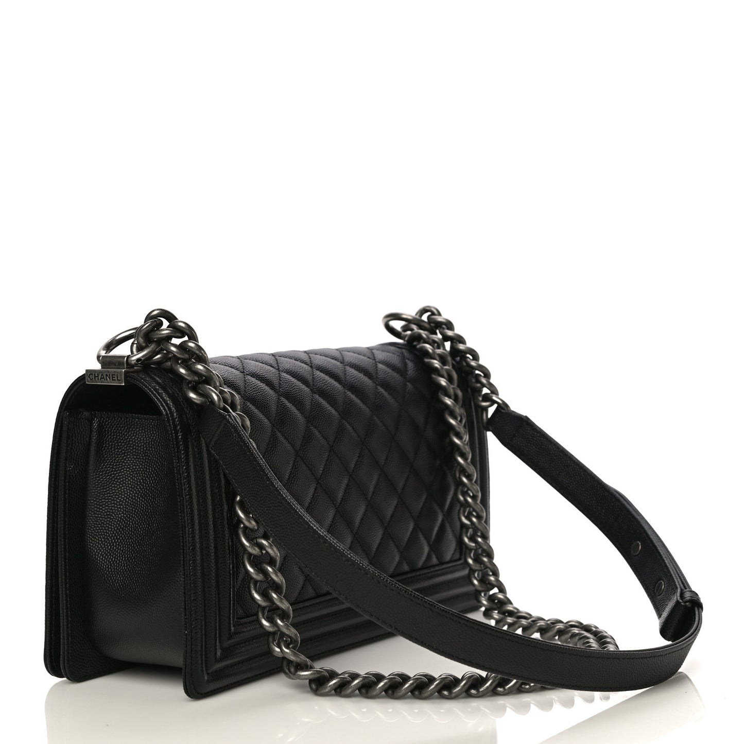 Caviar Quilted Medium Boy Flap Black