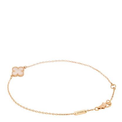 Van Cleef & Arpels 18K Yellow Gold Mother of Pearl Sweet Alhambra Bracelet 2 of 5