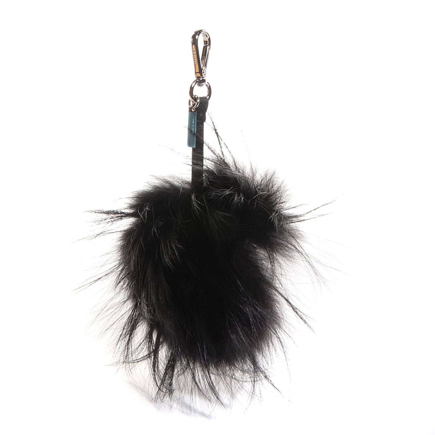 Vitello Elite Fox Fur Fusto Monster Bag Bug Charm Black Yellow