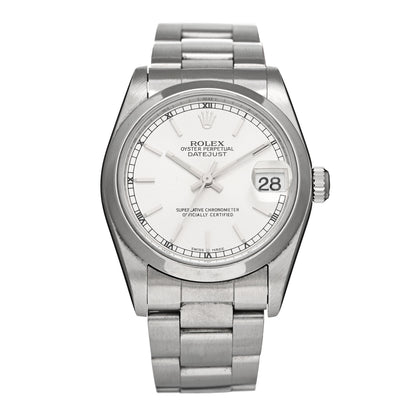 Rolex Stainless Steel 31mm Oyster Perpetual Datejust Watch Silver 68240 1 of 4