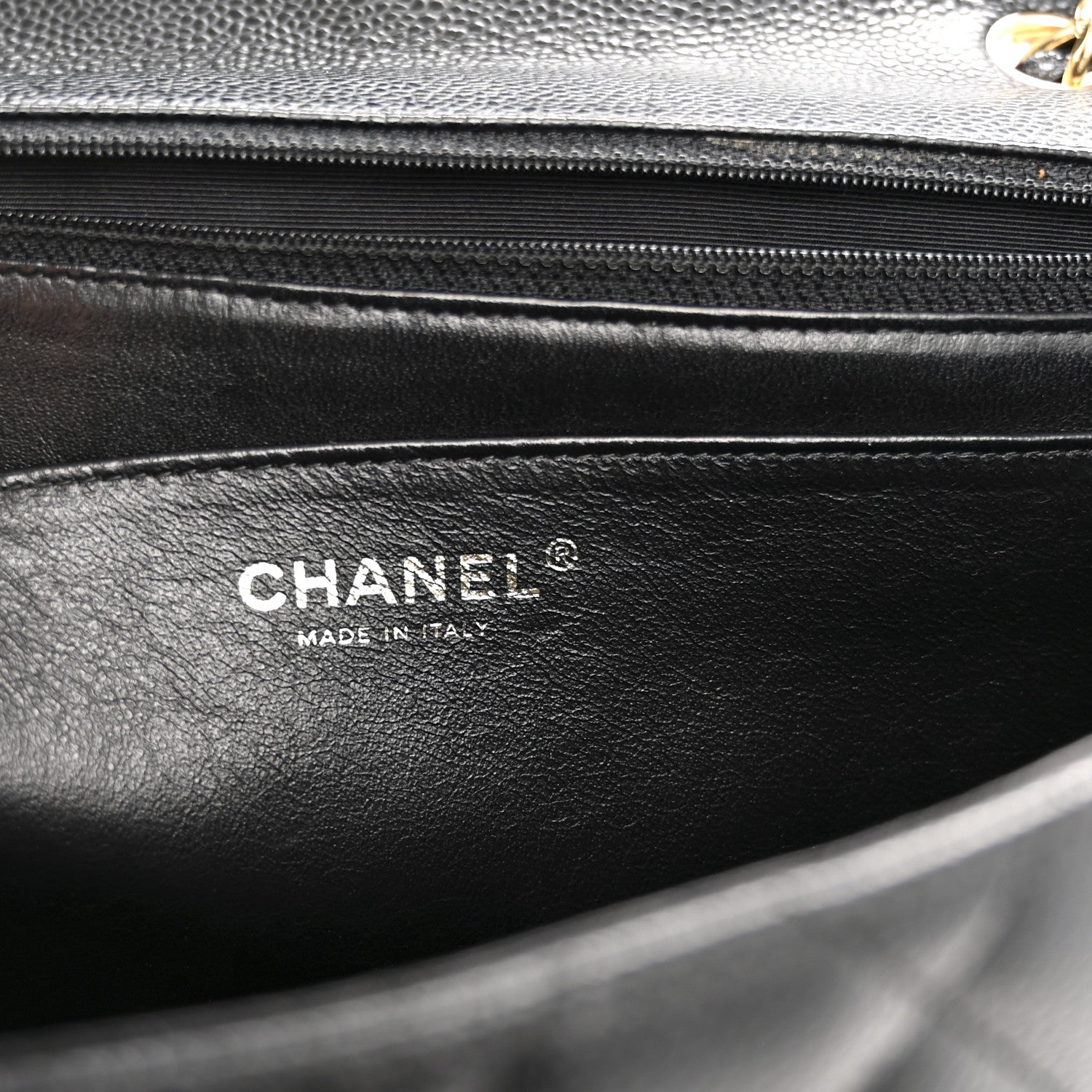 Chanel Caviar Quilted Jumbo Single Flap Black 6 of 12