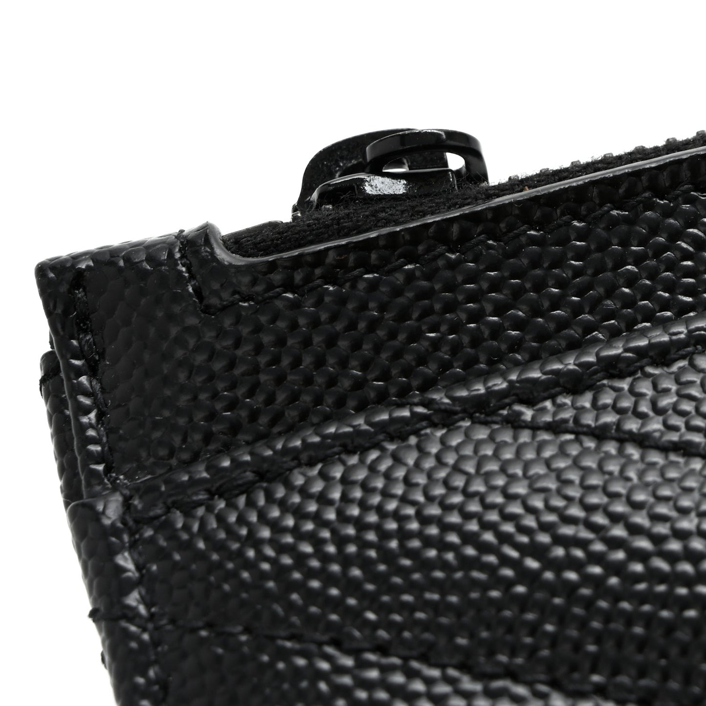 Grain De Poudre Chevron Monogram Monochrome Bill Pouch Black