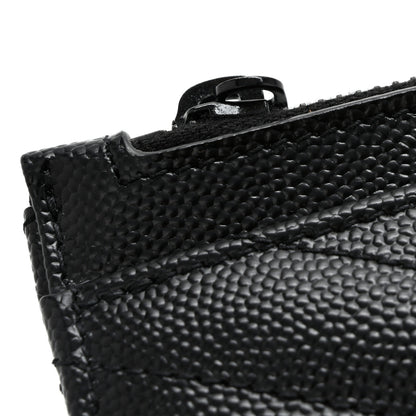 Saint Laurent Grain De Poudre Chevron Monogram Monochrome Bill Pouch Black 8 of 8