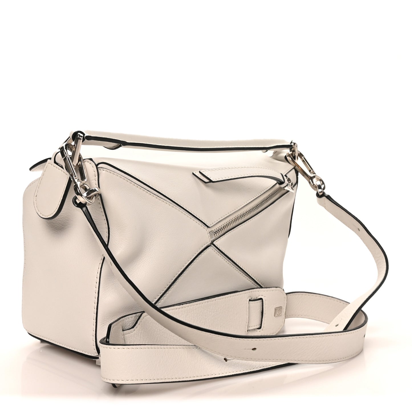 Calfskin Small Puzzle Bag White