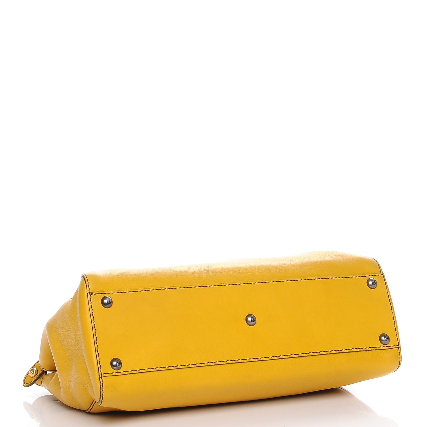 Vitello Zucca Large Peekaboo Iconic Satchel Yellow Tobacco