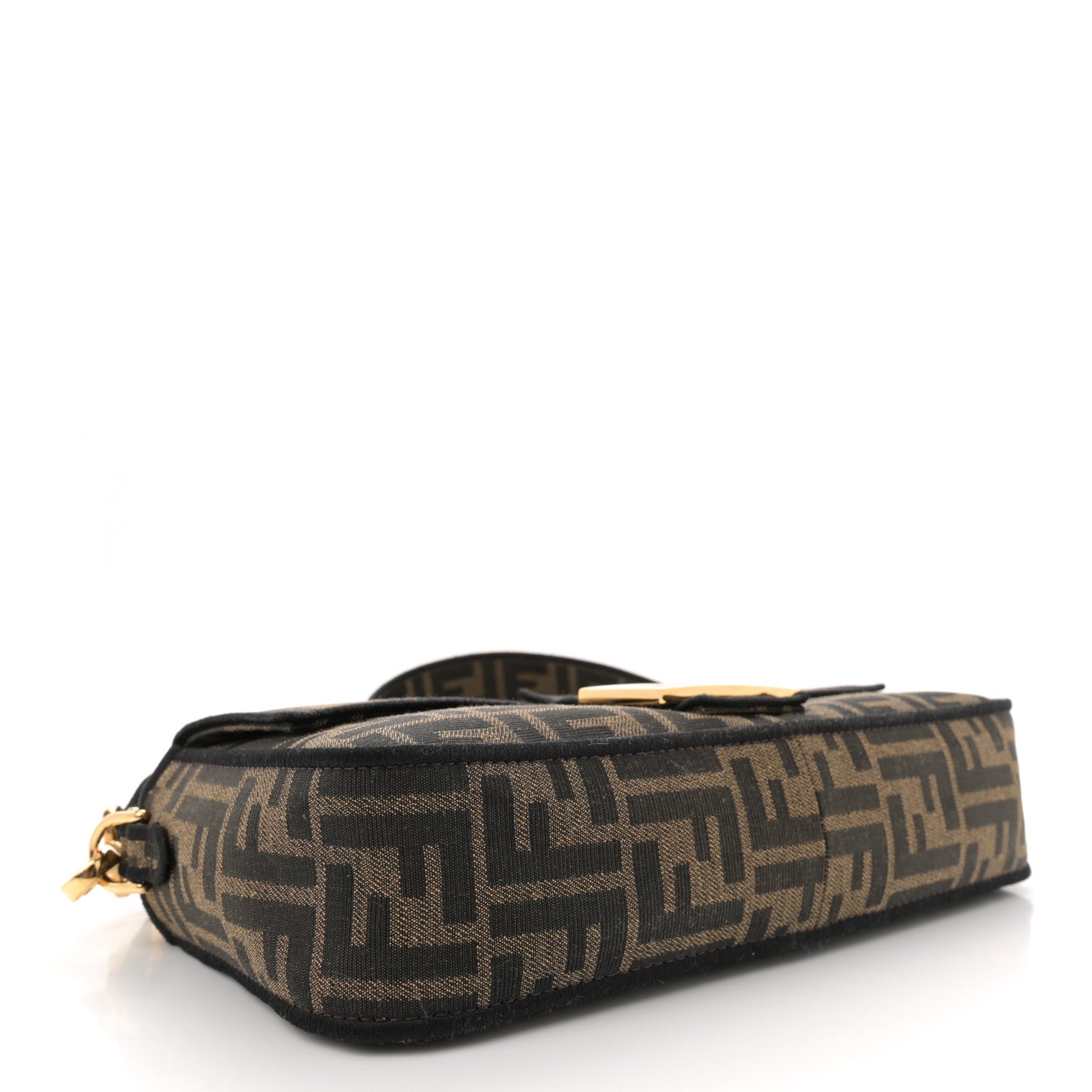 Fendi Fabric Jacquard FF 1974 Medium Baguette Tobacco Moro Black 4 of 11