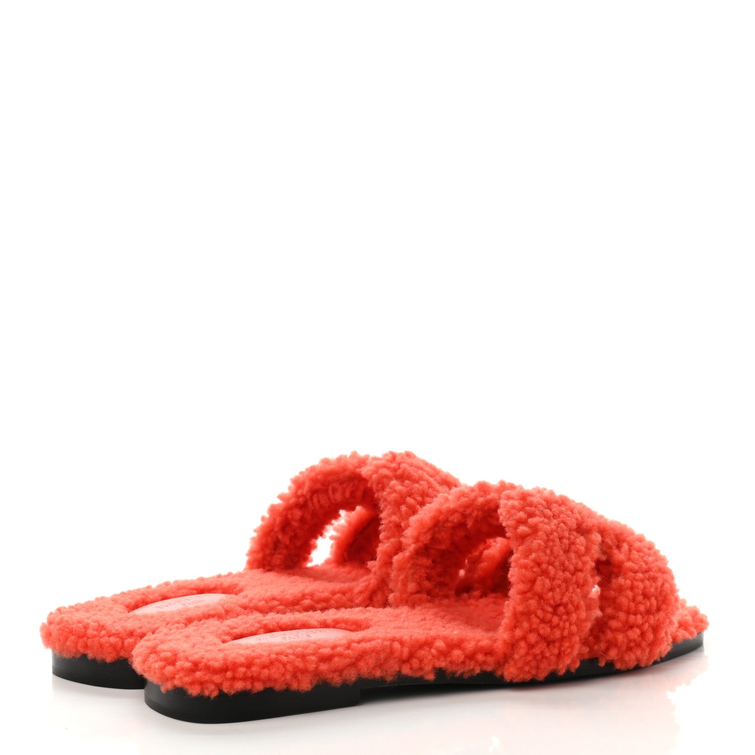 Hermes Woolskin Oran Sandals 38 Orange 4 of 7