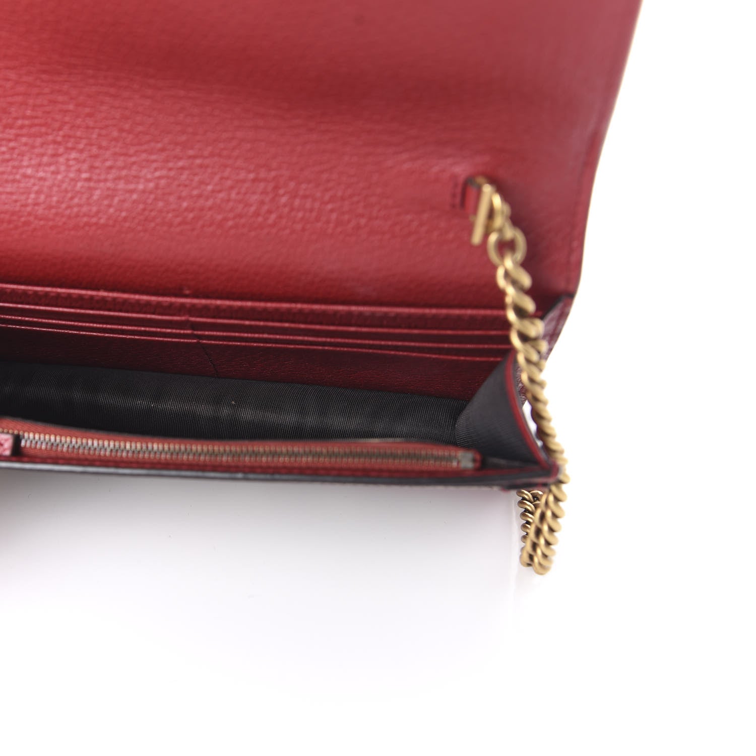 Gucci GG Supreme Monogram Web Queen Margaret Chain Wallet Red 5 of 9