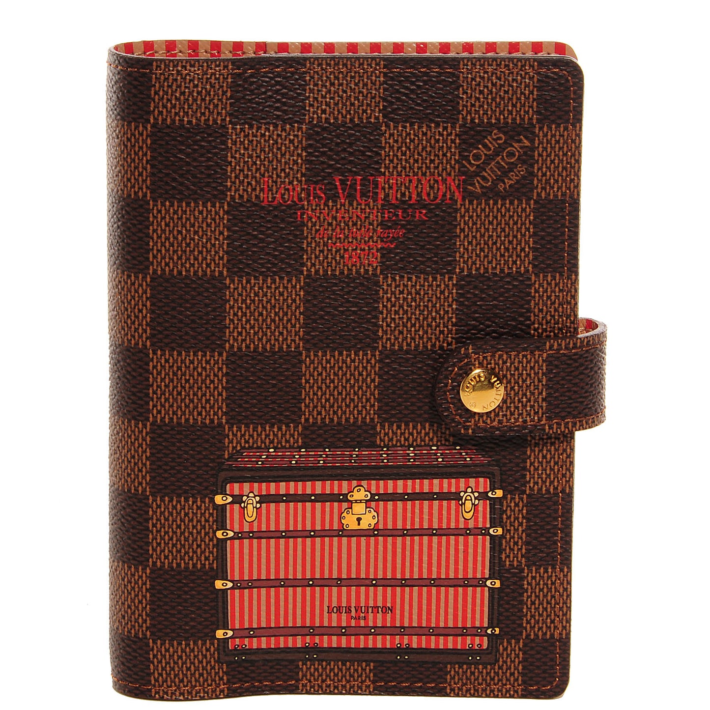 Damier Ebene Trunks and Locks Small Ring Agenda Cover