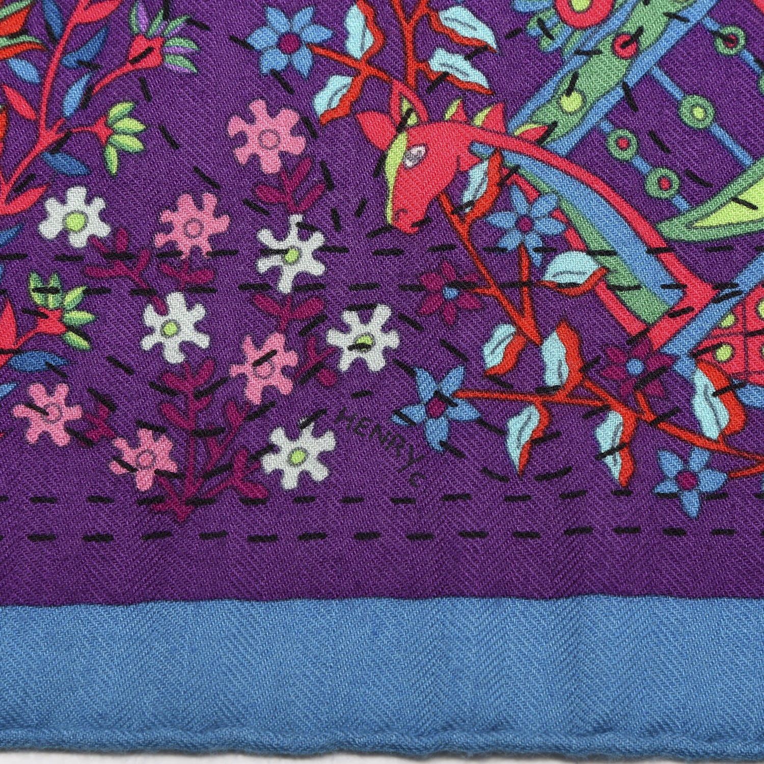 Hermes Cashmere Silk Pique Fleuri de Provence Shawl 140 3 of 5