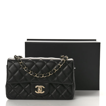 Chanel Lambskin Quilted Mini Rectangular Flap Black 10 of 10