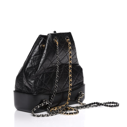 Chanel Aged Calfskin Quilted Gabrielle Backpack Black 3 of 8
