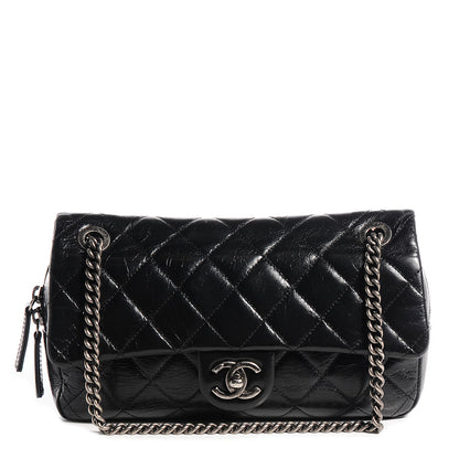 Chanel Glazed Calfskin Medium Duo Color Flap Black 1 of 16