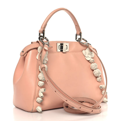 Fendi Nappa Rosebud Mini Peekaboo Iconic Satchel Baby Pink 3 of 11