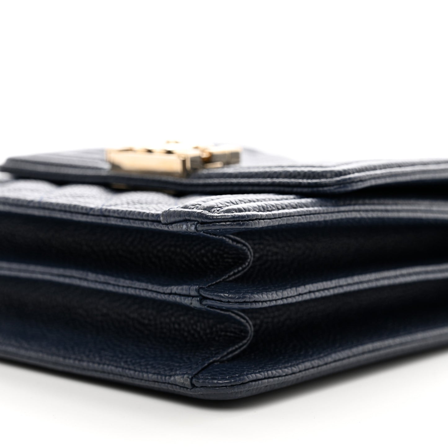 Caviar Quilted North South Boy Flap Blue