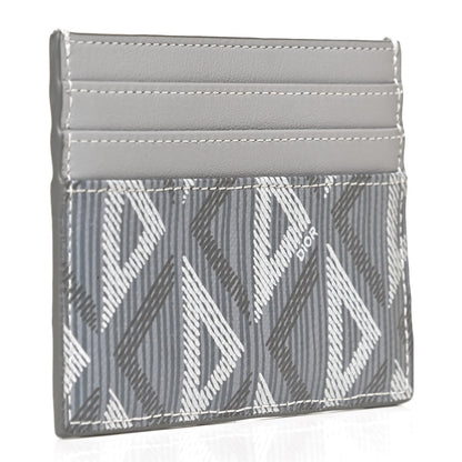 Christian Dior Calfskin CD Diamond Canvas Card Holder Grey 3 of 8
