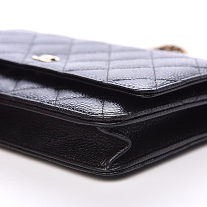 Chanel Caviar Quilted Wallet On Chain WOC Black 10 of 11