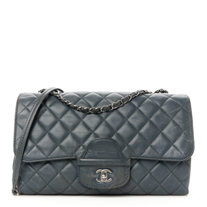 Chanel Lambskin Quilted Jumbo Coco Loop Flap Grey 1 of 13