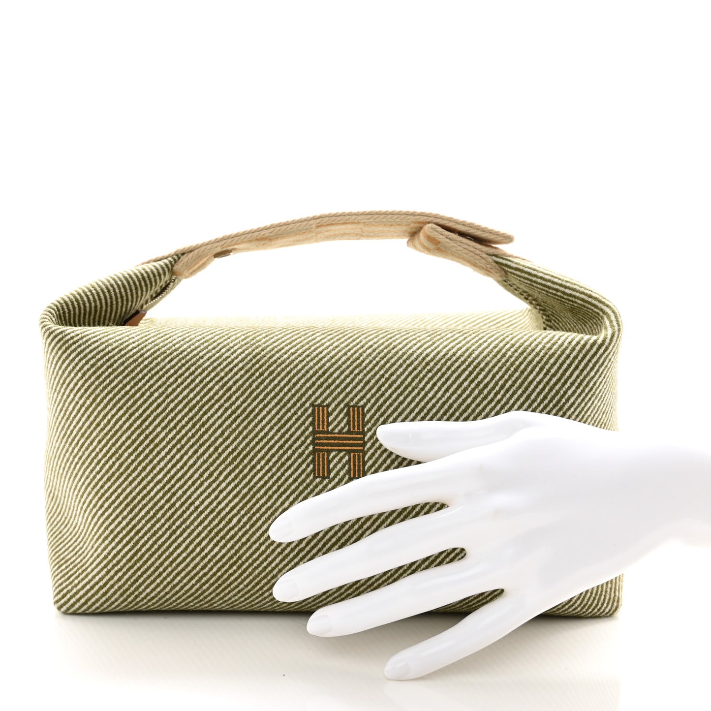 Wool Large Bride-A-Brac H Natte Pouch Vert Foret