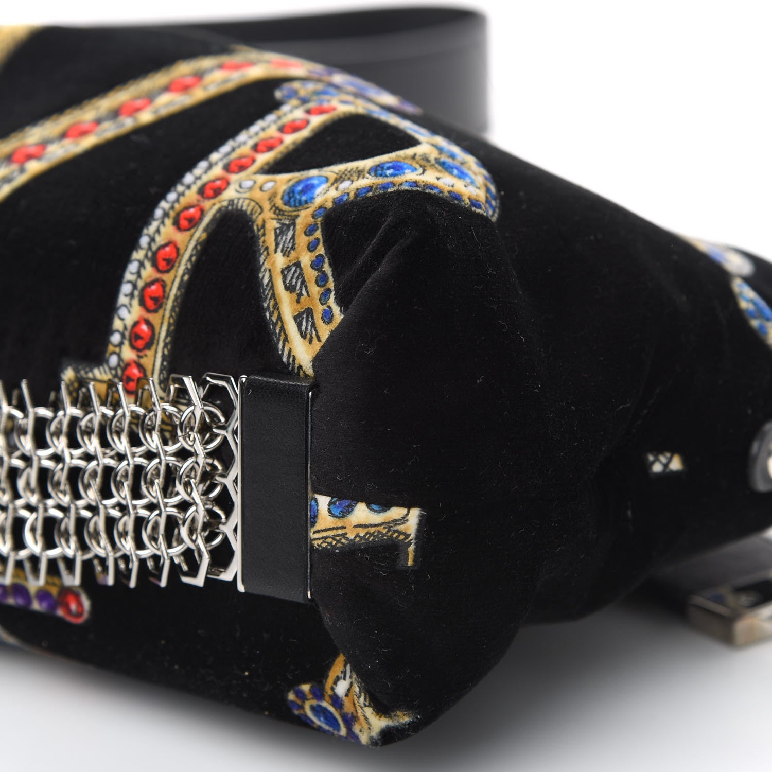 Versace Velvet Crystal Clutch Black 8 of 10