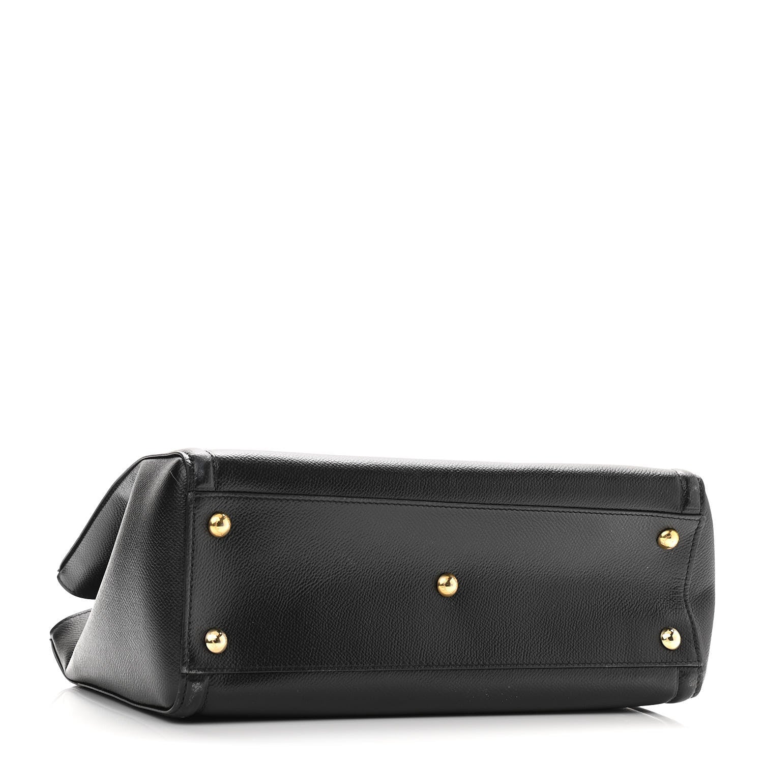 Salvatore Ferragamo Hammered Calfskin Vara Bow Chain Tote Black 4 of 11