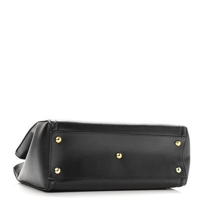 Salvatore Ferragamo Hammered Calfskin Vara Bow Chain Tote Black 4 of 11