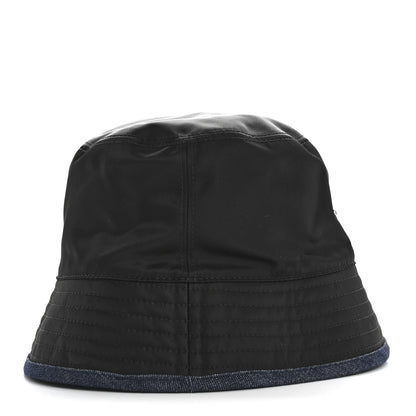 Prada Denim Re-Nylon Reversible M Bucket Hat Blue Black 8 of 12