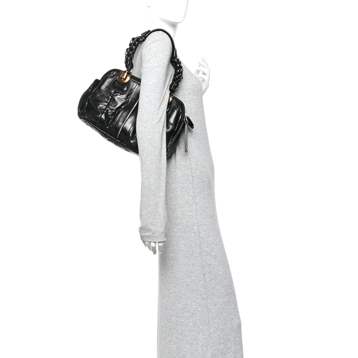 Chloe Lambskin Heloise Satchel Black 2 of 15