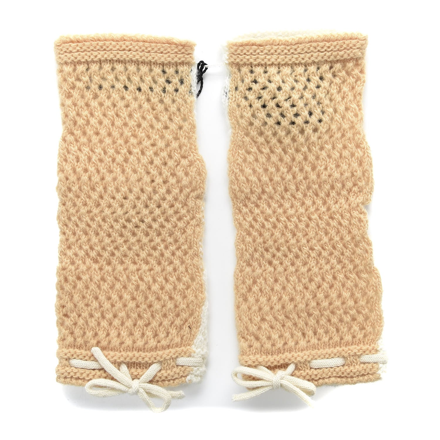 Gucci Wool Giorgy Fingerless Gloves L Rose Mole Ivory 1 of 4
