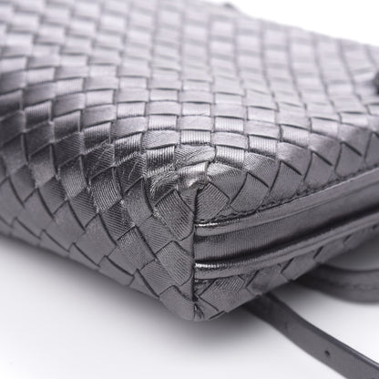 Bottega Veneta Metallic Nappa Intrecciato Nodini Crossbody Messenger Dark Grey 8 of 9