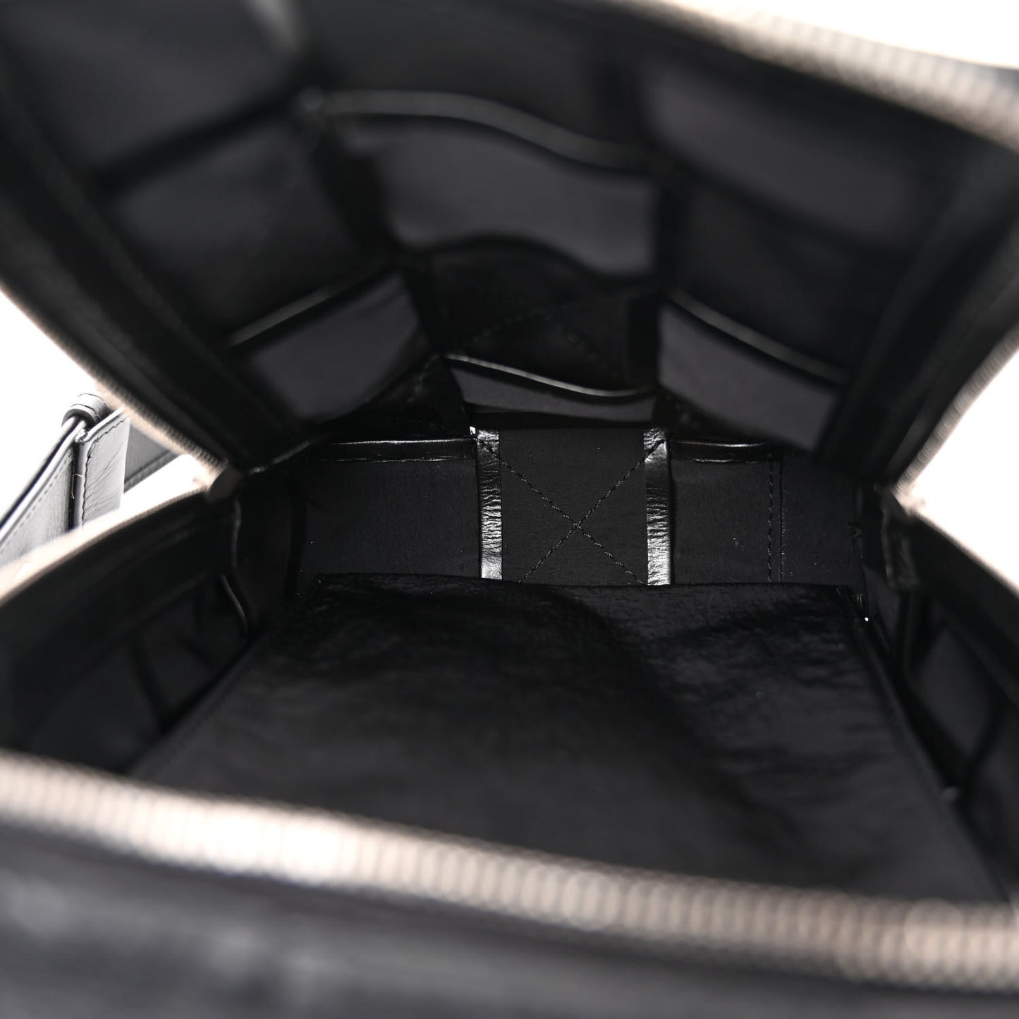 Paper Calfskin Intreccio Mini Cassette Sling Bag Black
