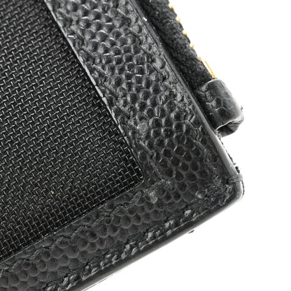 Saint Laurent Grain De Poudre Matelasse Chevron Monogram Zipped Card Case Black 10 of 10