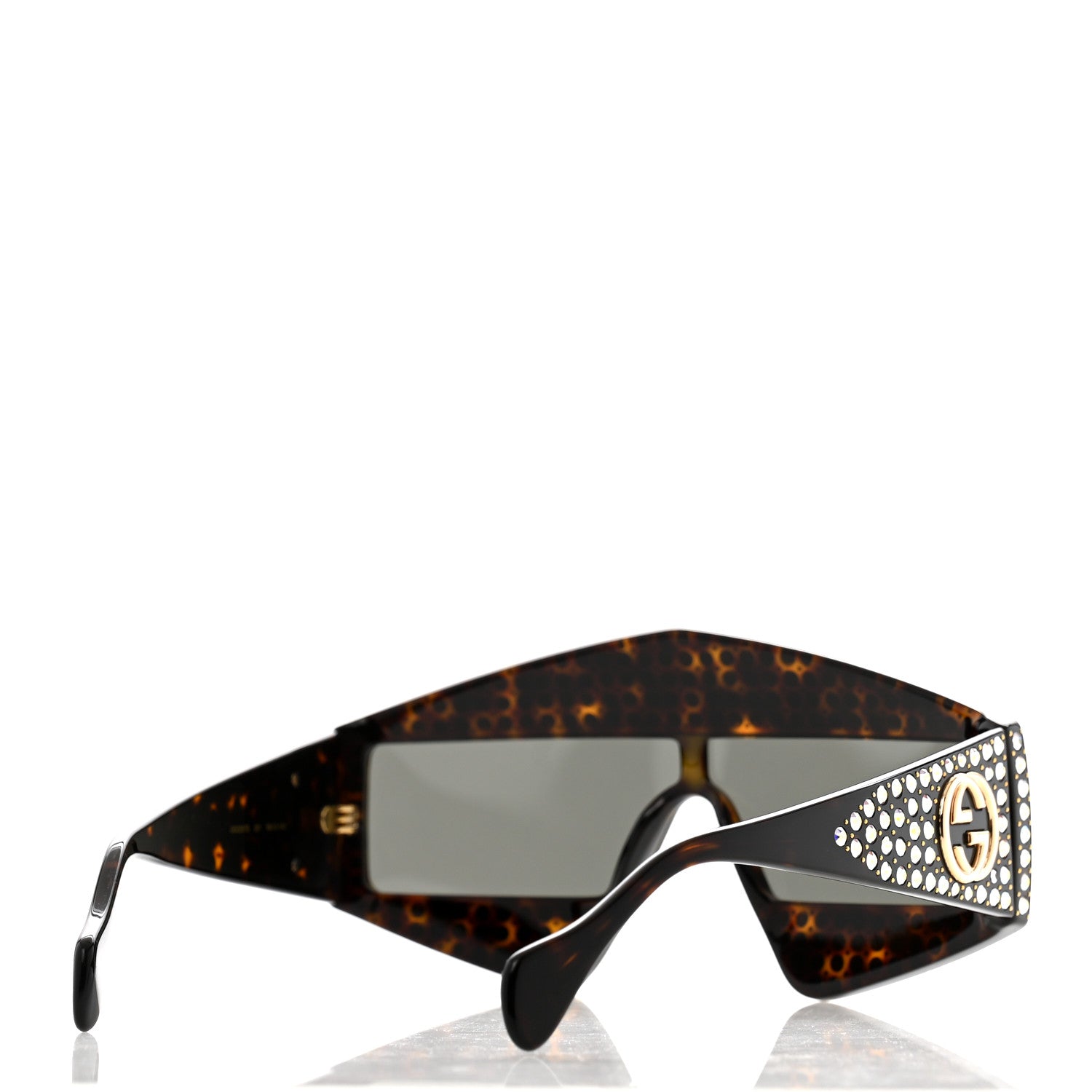 Gucci Crystal Rectangular Frame Sunglasses GG0357S Tortoiseshell 4 of 8