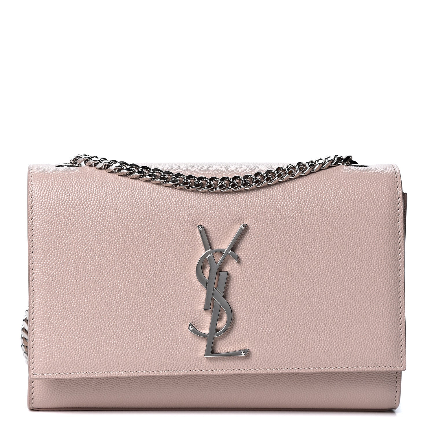 Saint Laurent Grain De Poudre Small Monogram Kate Satchel Marble Pink 1 of 10