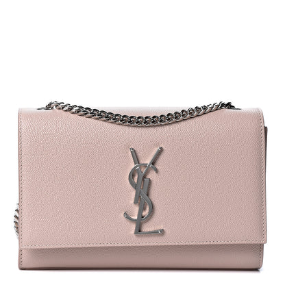 Saint Laurent Grain De Poudre Small Monogram Kate Satchel Marble Pink 1 of 10
