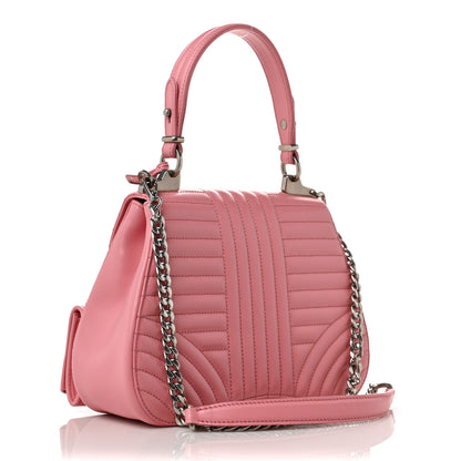 Prada Soft Calfskin Impunture Diagramme Flap Top Handle Bag Begonia 2 of 8