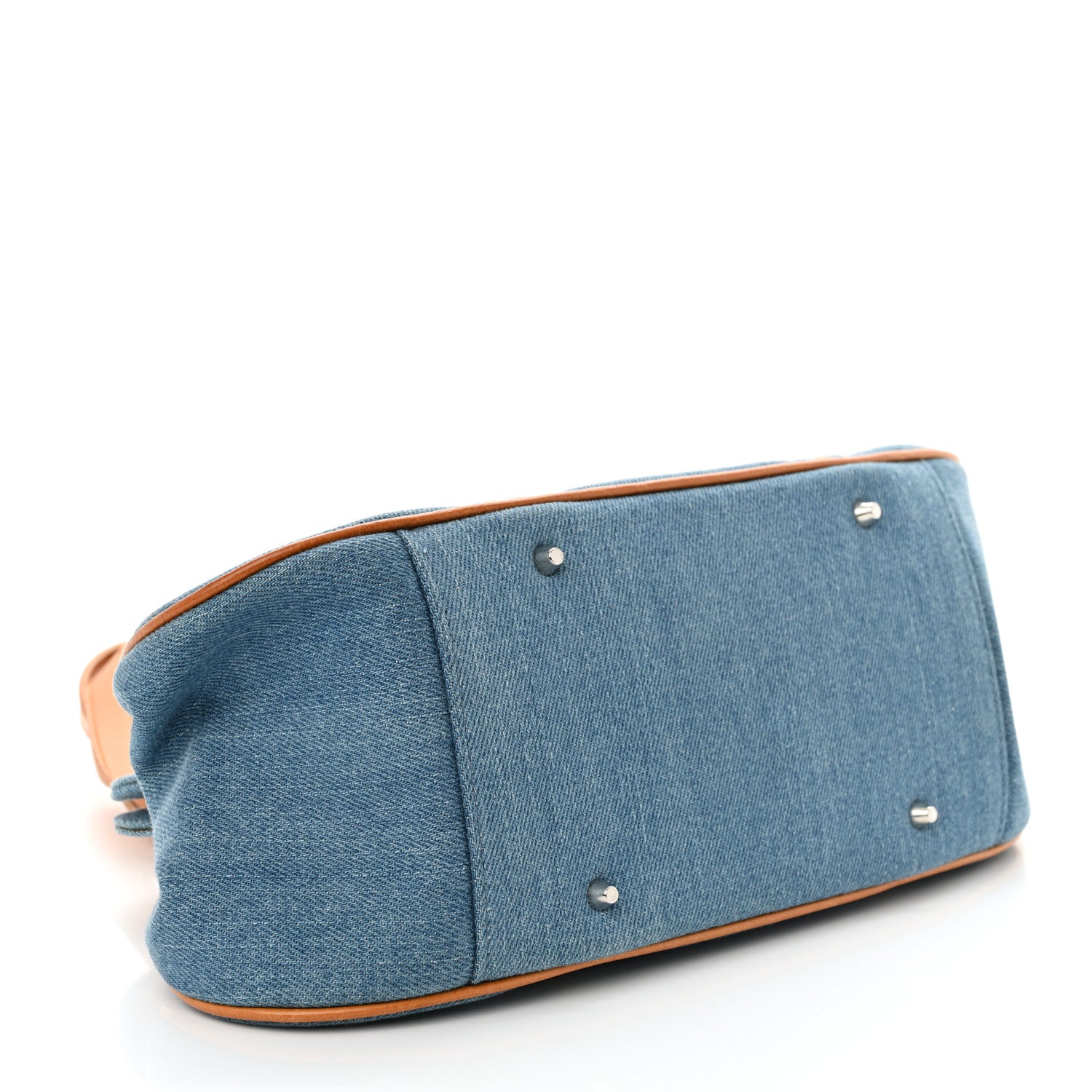 Christian Dior Denim Embroidered Satchel Blue 4 of 11