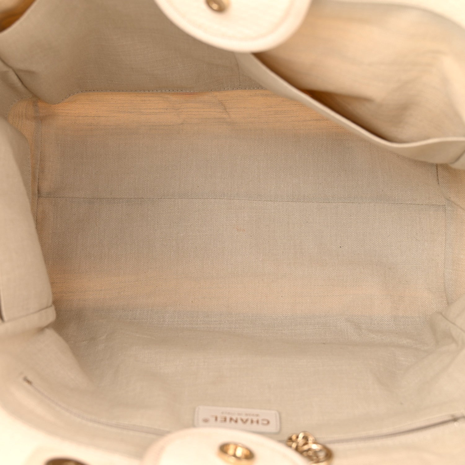 Chanel Mixed Fibers Medium Deauville Tote White 6 of 15