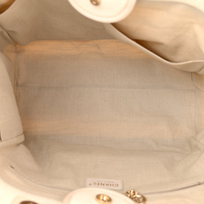 Chanel Mixed Fibers Medium Deauville Tote White 6 of 15
