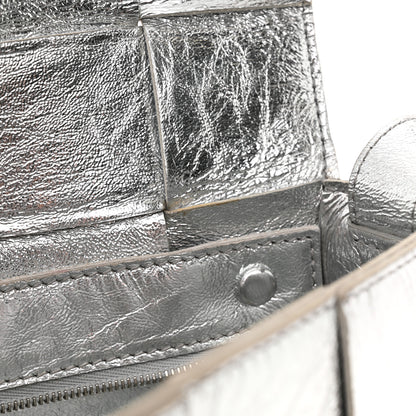 Bottega Veneta Metallic Lambskin Maxi Intrecciato Cassette Crossbody Bag Silver 12 of 13