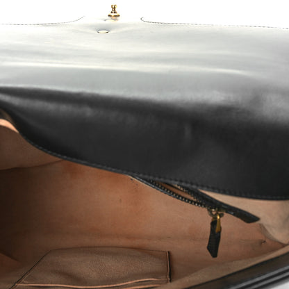 Gucci Calfskin Matelasse Medium GG Marmont Top Handle Shoulder Bag Black 5 of 11