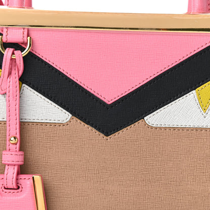 Fendi Vitello Elite Monster Petite 2Jours Tote Cuoio Lollypop Multicolor 10 of 10