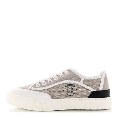 Hermes Canvas Calfskin Get Sneakers 35 Prunoir Blanc 1 of 8